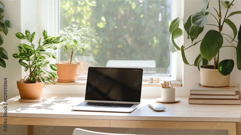 Cozy Minimalist Desk Setup Background