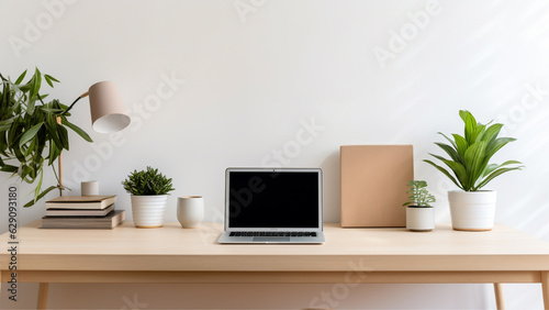 Cozy Minimalist Desk Setup Background © Creative Romp