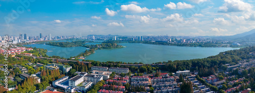 Aerial photo of Xuanwu Lake, Nanjing, Jiangsu Province, China photo