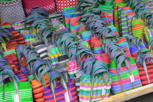 Colorful pattern check handbag, Taipei City, Taiwan