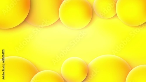 3D gradient ball background wallpaper video footage. Yellow color balls floating slow motion wiggle movement for title and text.