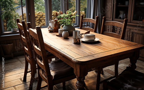 cozy dining table and chairs in a dining room