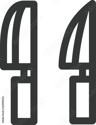 日用品の線画単品アイコン　包丁