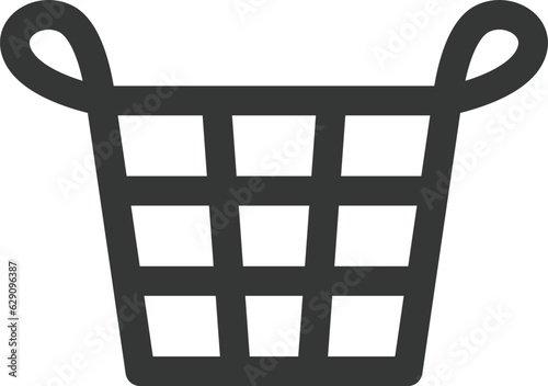日用品の線画単品アイコン　籠