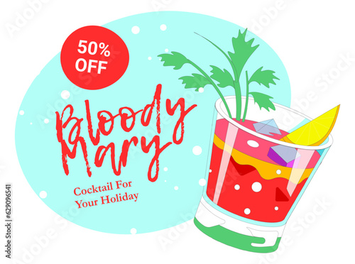 Bloody marry cocktail, 50 percent off bar offer