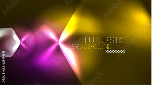 Technology Digital Neon Abstract Background, Abstract Hexagons, Digital Cyberspace, Modern Hi-tech, Science, Futuristic Techno Design Template