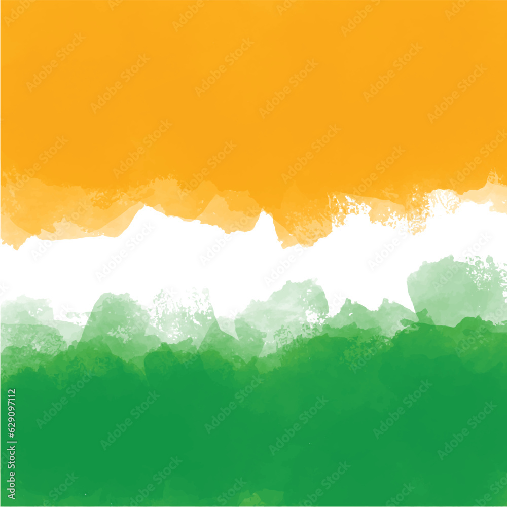 India, Happy Independence Day with text design and watercolor background ideas