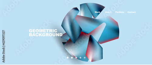 Landing page background template. Abstract geometric shapes composition. Vector illustration for wallpaper, banner, background