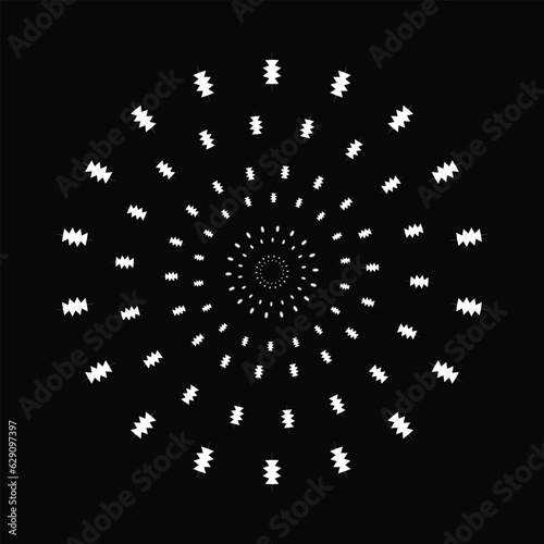 Simple Mandala vector design with black background