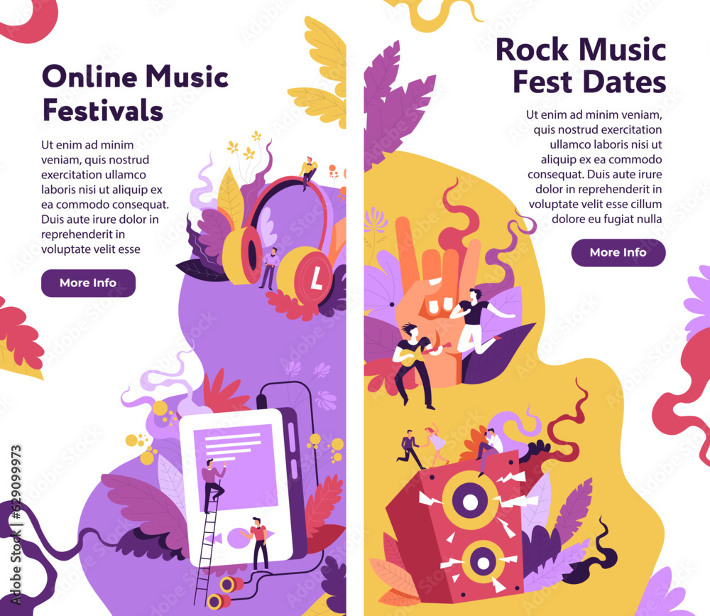 Fototapeta premium Online music festivals, rock fest dates website