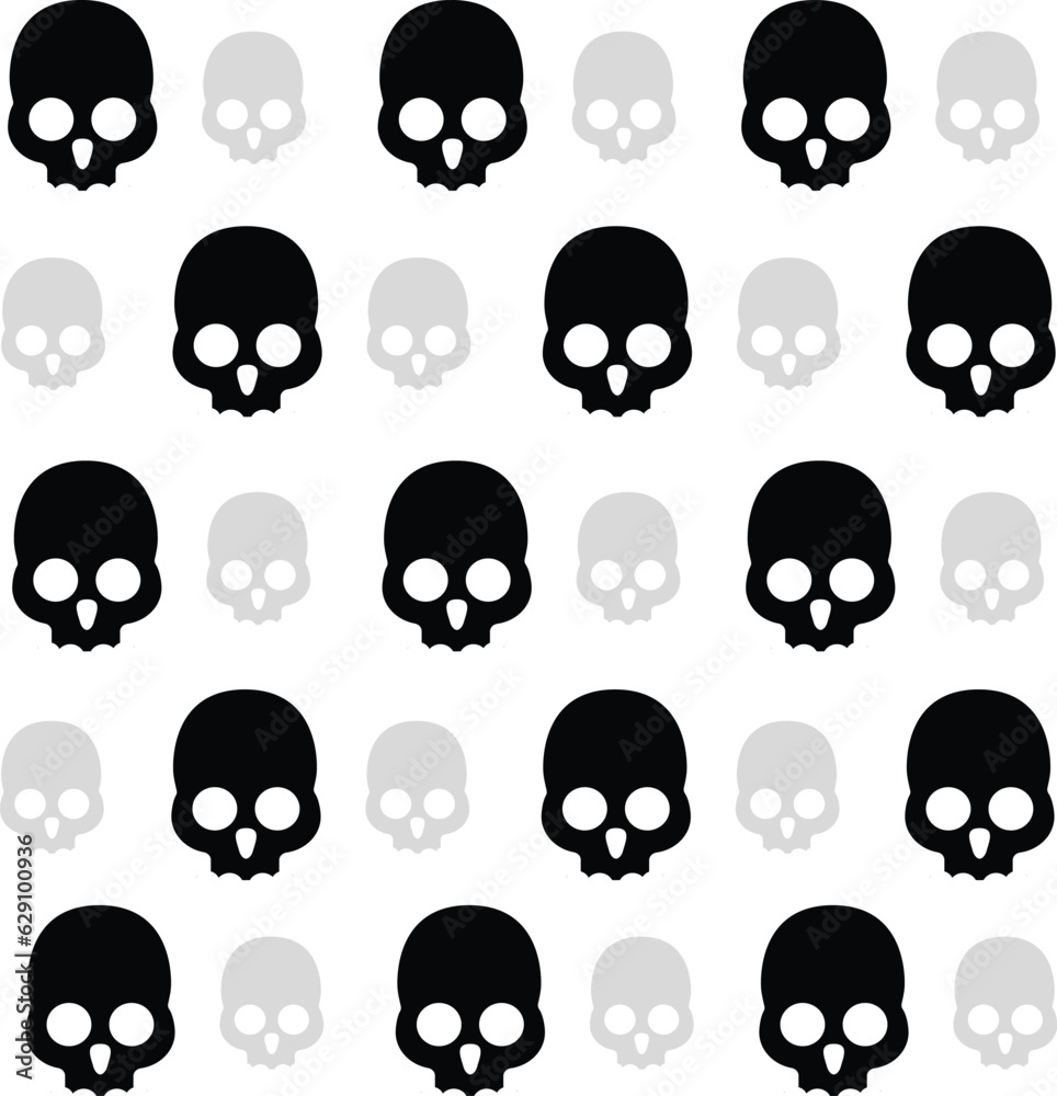 Vector flat icon skull head pattern set isolated on white background Vector flat icon skull head pattern set isolated on white background