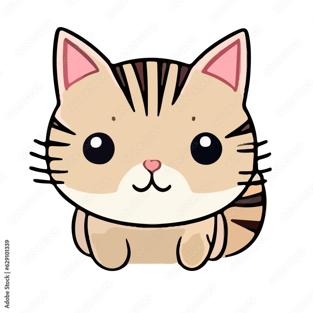 cute cat face cartoon vector 