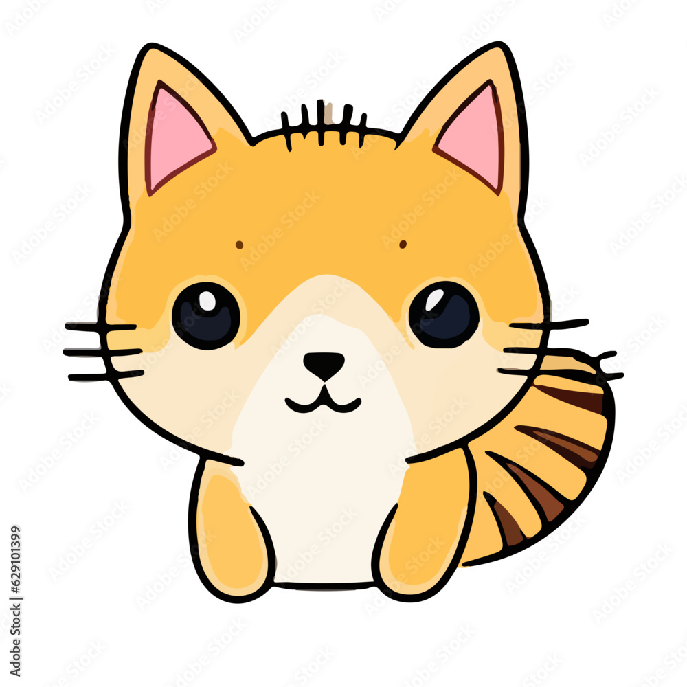 cute cat face cartoon vector 