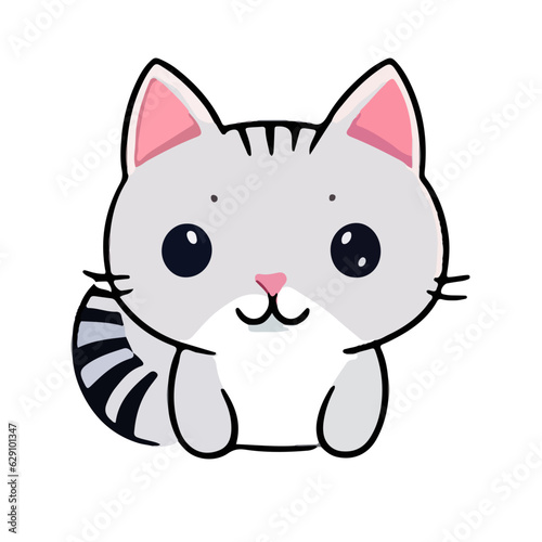 cute cat face cartoon vector 