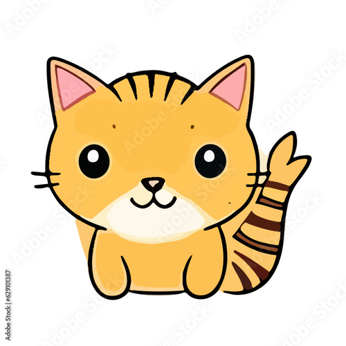 cute cat face cartoon vector 