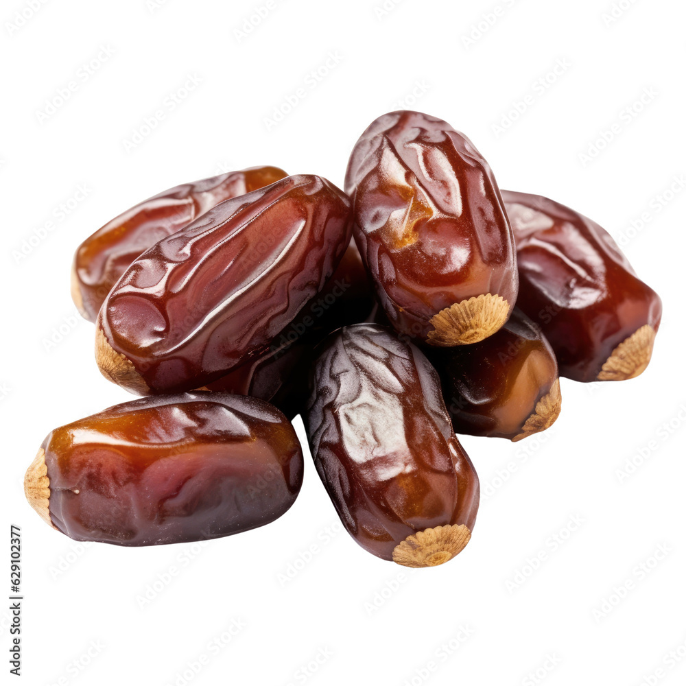 A pile of dates on a white background, perfect for Islamic celebrations and events. PNG. Transparent. Generative AI A pile of dates on a white background, perfect for Islamic celebrations and events. PNG. Transparent. Generative AI
