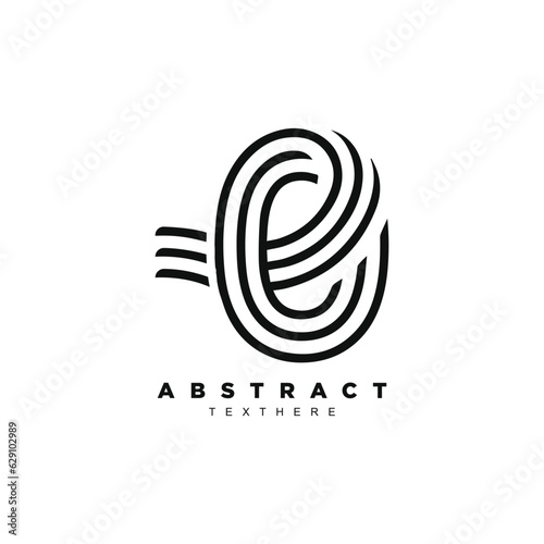 Abstract elegant premium letter E or number 0 logo for brand or business