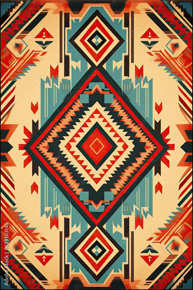 Naklejka premium Southwest Patterned Background Generative AI