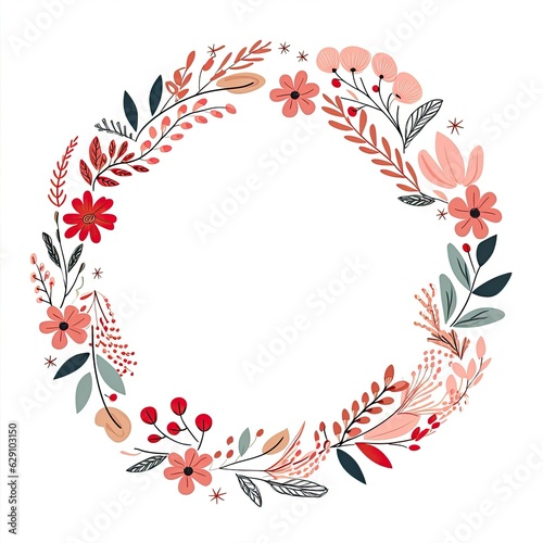 Flower Shaped Border Frame Generative AI