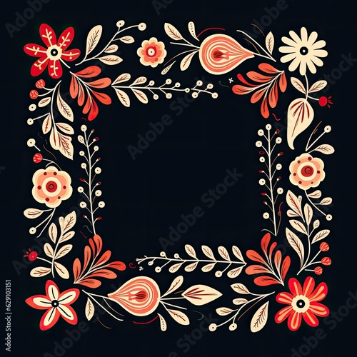 Flower Shaped Border Frame Generative AI