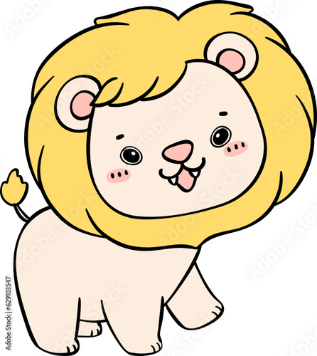 cute baby lion cartoon doodle is a charming and innocent illustration of a playful cub.