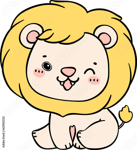 cute baby lion cartoon doodle is a charming and innocent illustration of a playful cub.