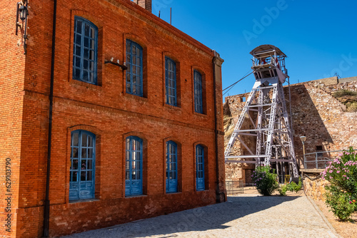 Old buildings in the village of Almaden where a very large mercury mine was, Ciudad Real, Spain. photo