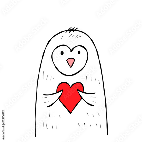 Cute penguin with heart. Be my Valentine. Valentine's day banner, background,...