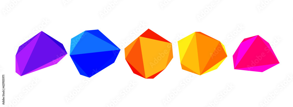 Abstract low poly stone design. Geometric 3d vector design element Abstract low poly stone design. Geometric 3d vector design element