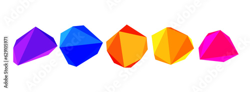 Abstract low poly stone design. Geometric 3d vector design element