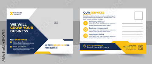 Corporate business or marketing agency eddm postcard template design