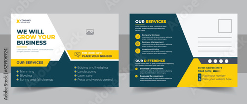 Corporate postcard design template, amazing and modern postcard EDDM design template, stylish corporate postcard design set