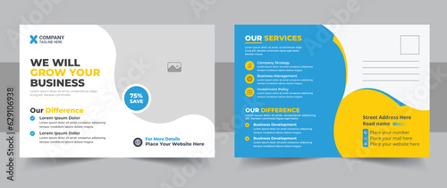 Creative modern corporate business postcard EDDM design template or corporate business postcard EDDM design 