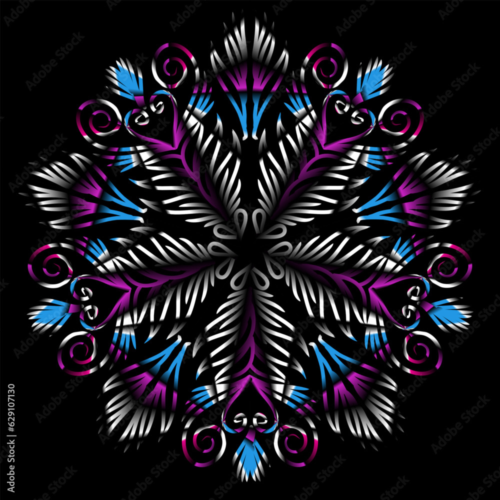Beautiful colourful caleidoscope gradient flower leaf art pattern of indonesian culture traditional batik Beautiful colourful caleidoscope gradient flower leaf art pattern of indonesian culture traditional batik