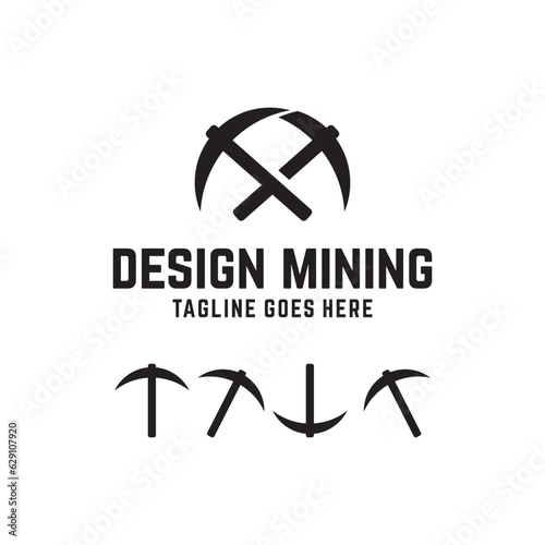 mining axe vector design,mining tools,mine,symbol,silhouette,editable mining axe icon
