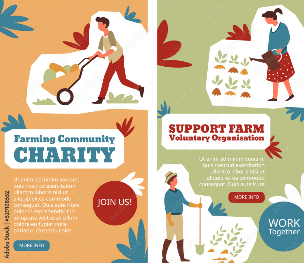 Support farm voluntary organization charity vector