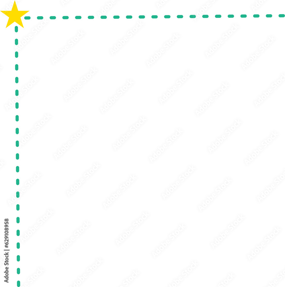 Star and dashed line corner Star and dashed line corner