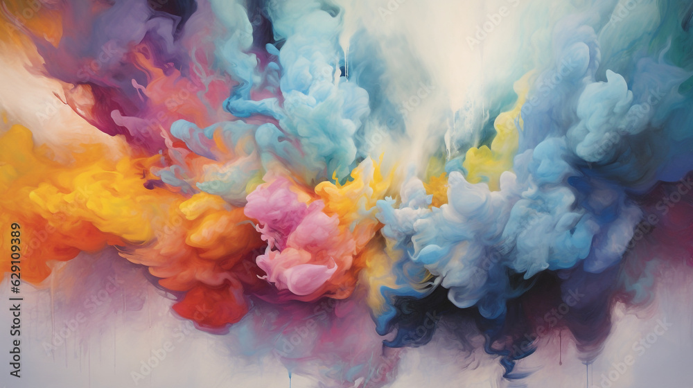 Abstract smoke and clouds in vibrant colors