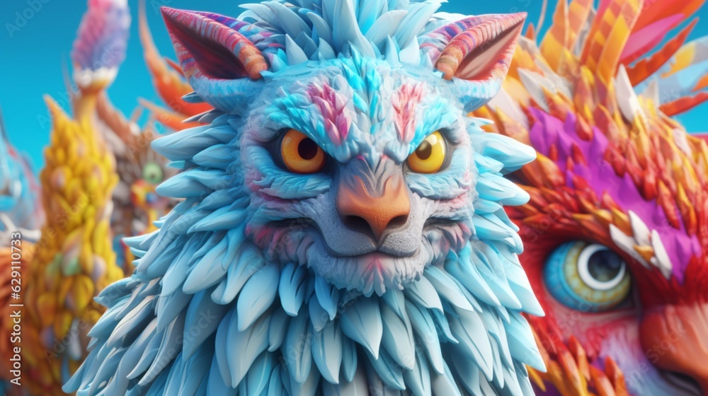 3D gaming animal character header.Generative AI 3D gaming animal character header.Generative AI
