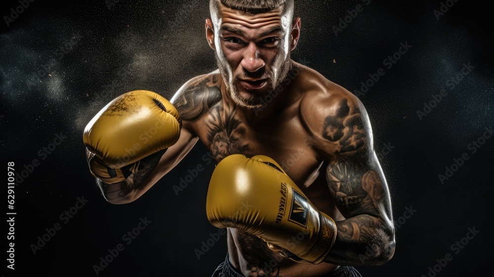 Boxer getting ready to fight.