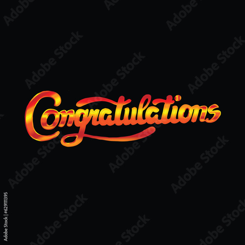 congrat  congratulations calligraphic text with dot decor   hand written congratulations brush lettering  vector illustration for greeting   vector letter   calligraphy banner
