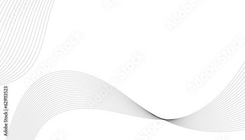 Abstract wave element for design. Digital frequency track equalizer. Stylized line art background. Vector illustration. Wave with lines created using blend tool. Curved wavy line, smooth stripe.