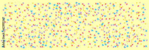 Vector horizontal multicolored transparent background of sketch stars. Gently pale orange background - as an example. Separate use. photo