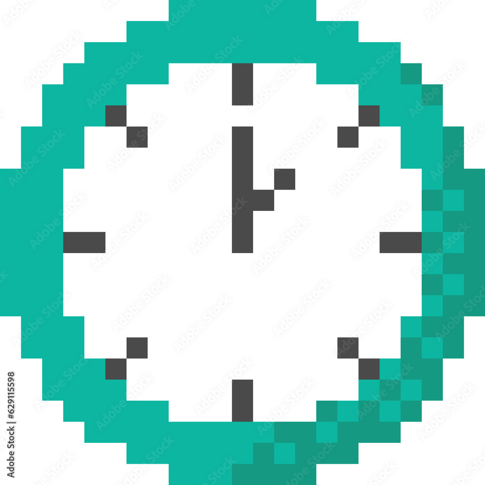 Pixel art after midnight clock icon Pixel art after midnight clock icon