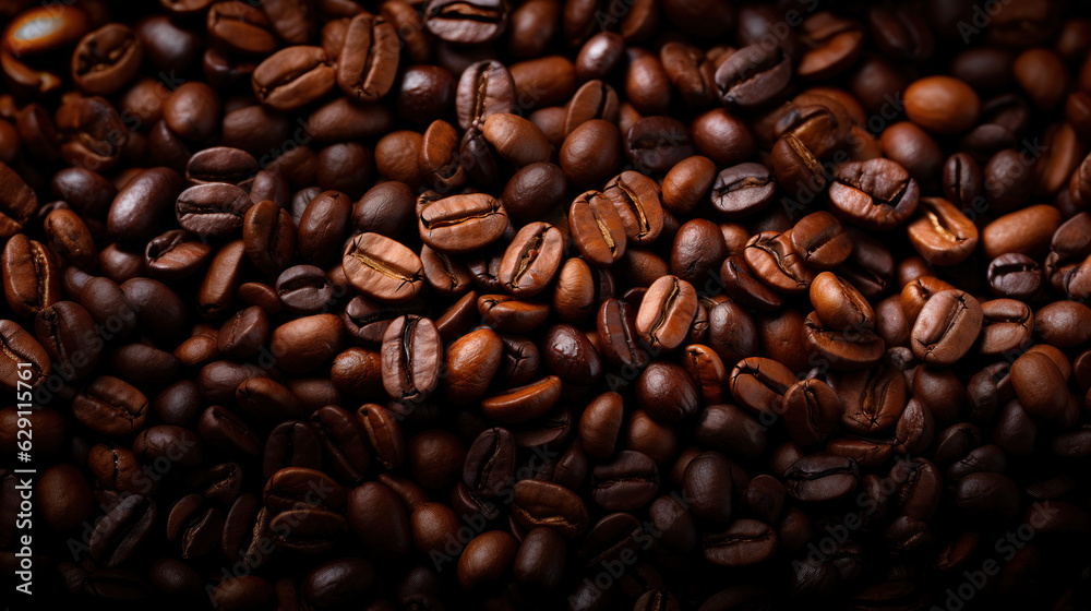 Fototapeta premium Bean Enchantment: A Captivating Coffee Background. Generative AI