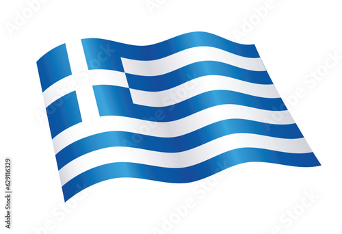 flying waving flag of greece