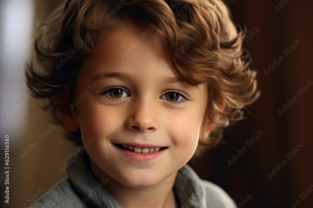 Portrait of a cute smiling little boy. Close-up. ai generated Portrait of a cute smiling little boy. Close-up. ai generated
