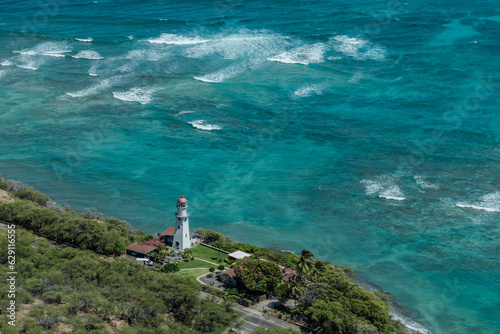 Diamond Head Lighthouse, Diamond Head Crater Trail. Honolulu, Oahu, Hawaii.