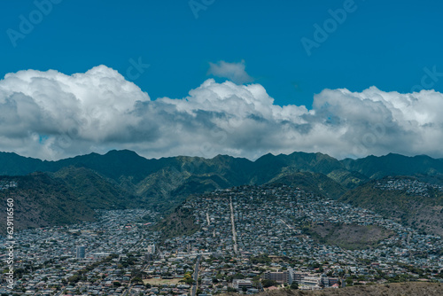  Diamond Head Crater Trail. Honolulu, Oahu, Hawaii. Wilhelmina Rise and Maunalani Heights photo