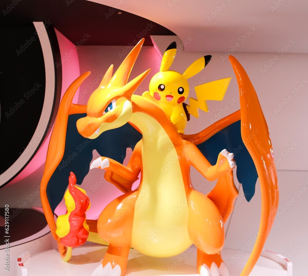 Tokyo, Japan - July 25, 2019 - Pokemon character decoration (Pikachu ...